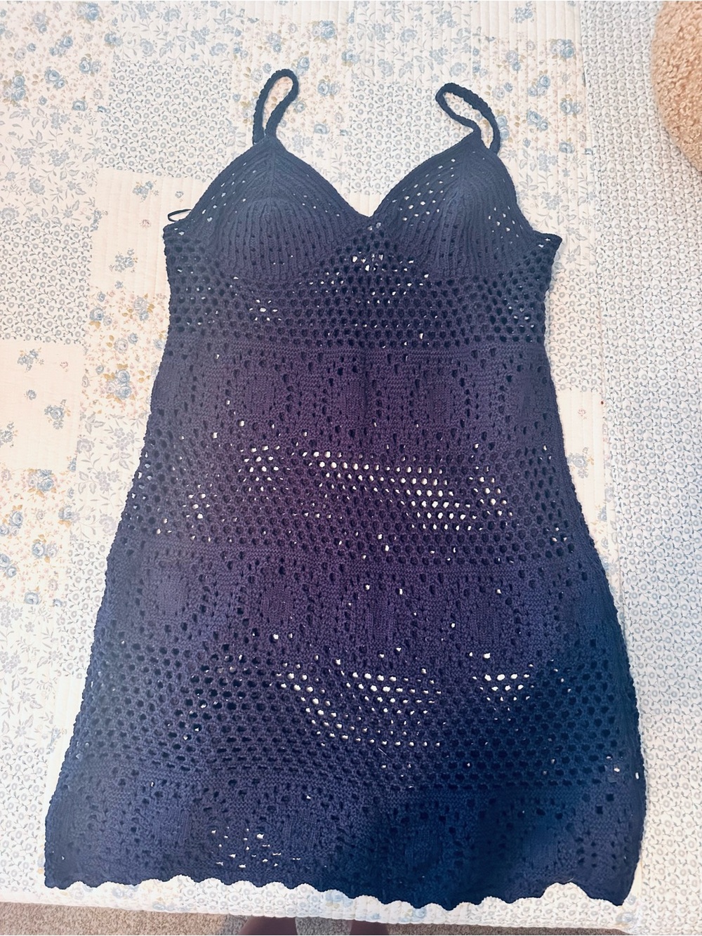 aerie Party Navy Crochet Cover-Up Dress - Picture 3 of 4